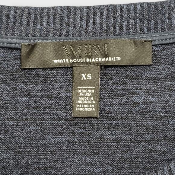 WHBM Dolman Sleeve Pullover Sweater Blue Heathered Sz XS Casual Minimalist Fall - Picture 5 of 9